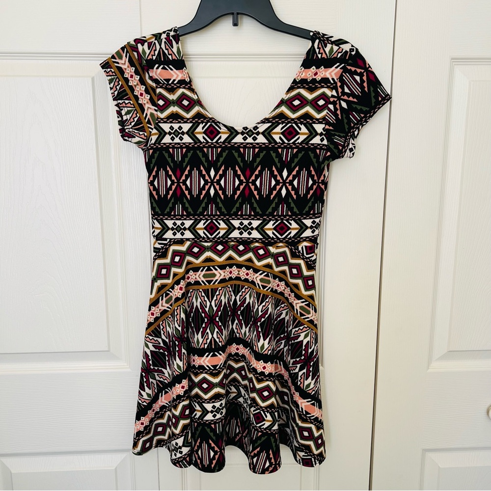 Pastel Geometric Print Dress